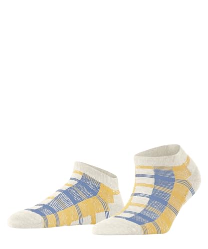 Burlington Damen Sneakersocken Bold Check W SN Baumwolle kurz gemustert 1 Paar, Weiß (Sahne 2110), 36-41 von Burlington