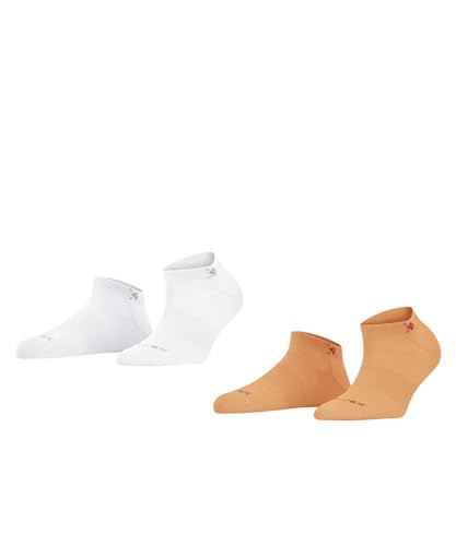 Burlington Damen Sneakersocken Everyday Sneaker 2-Pack W SN Baumwolle kurz einfarbig 2 Paar, Orange (Papaya 8995), 36-41 von Burlington