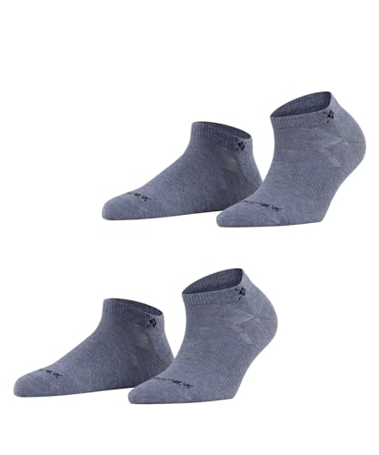 Burlington Damen Sneakersocken Everyday Sneaker 2-Pack W SN Baumwolle kurz einfarbig 2 Paar, Blau (Light Jeans 6662), 36-41 von Burlington