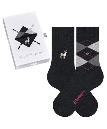 Burlington Damen Socken Basic Gift Box W So Baumwolle gemustert 2 Paar, Grau Grey Mix 0070 Christmas, 36-41 von Burlington