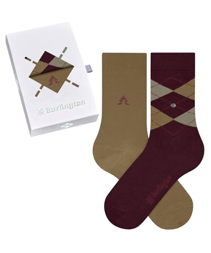Burlington Damen Socken Basic Gift Box W So Baumwolle gemustert 2 Paar, Mehrfarbig Beige Red 0080 Christmas, 36-41 von Burlington