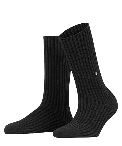 Burlington Damen Socken Cosy Cord Baumwolle einfarbig 1 Paar, Schwarz (Black 3000), 36-41 von Burlington