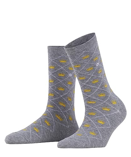 Burlington Damen Socken Crown W SO Baumwolle gemustert 1 Paar, Grau (Light Grey 3400), 36-41 von Burlington