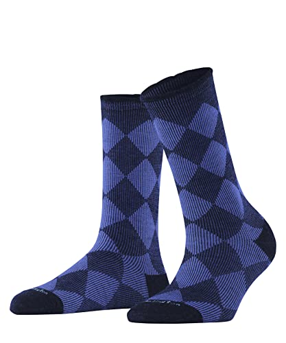 Burlington Damen Socken Dalston W SO Baumwolle Schurwolle gemustert 1 Paar, Blau (Marine 6120), 36-41 von Burlington