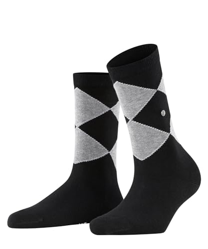 Burlington Damen Socken Darlington W SO Baumwolle gemustert 1 Paar, Schwarz (Black 3000), 36-41 von Burlington