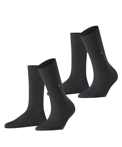 Burlington Damen Socken Everyday Multipack W So Baumwolle einfarbig 2 Paar, Grau Anthracite Melange 3081, 36-41 von Burlington