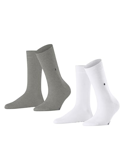 Burlington Damen Socken Everyday 2-Pack W SO Baumwolle einfarbig 2 Paar, Weiß (White 2000), 36-41 von Burlington