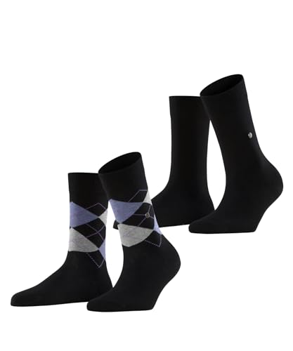 Burlington Damen Socken Everyday Mix Multipack W So Baumwolle gemustert 2 Paar, Schwarz Black 3000, 36-41 von Burlington