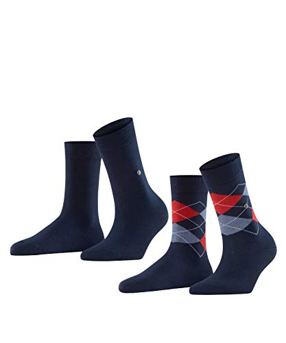 Burlington Damen Socken Everyday Mix 2-Pack W SO Baumwolle gemustert 2 Paar, Blau (Marine 6120), 36-41 von Burlington