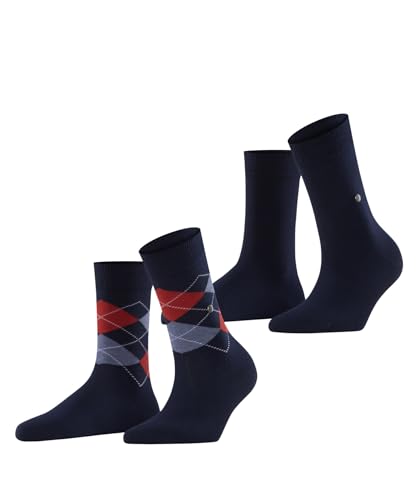 Burlington Damen Socken Everyday Mix Multipack W So Baumwolle gemustert 2 Paar, Blau Marine 6120, 36-41 von Burlington