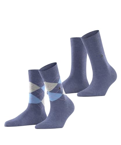 Burlington Damen Socken Everyday Mix Multipack W So Baumwolle gemustert 2 Paar, Blau Light Denim 6660, 36-41 von Burlington