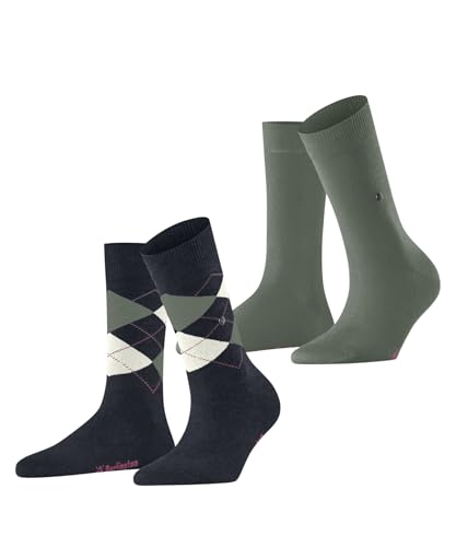 Burlington Damen Socken Everyday Mix Multipack W So Baumwolle gemustert 2 Paar, Blau Navy Melange 6127, 36-41 von Burlington