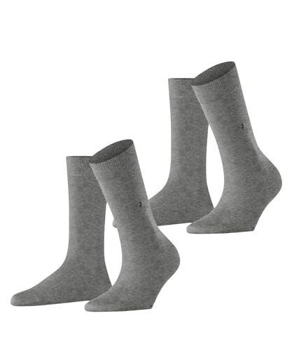 Burlington Damen Socken Everyday SO 2-Pack Baumwolle einfarbig 2 Paar, Grau (Light Grey 3401), 36-41 von Burlington