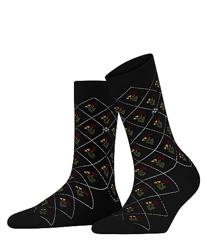 Burlington Damen Socken Flower Biologische Baumwolle gemustert 1 Paar, Schwarz (Black 3001), 36-41 von Burlington