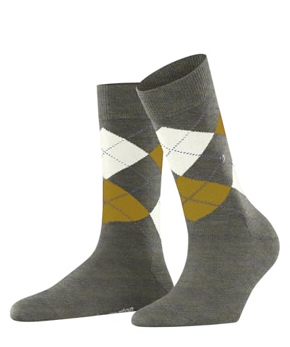 Burlington Damen Socken Melange Marylebone W So Wolle gemustert 1 Paar, Grün Khaki Green 7762, 36-41 von Burlington