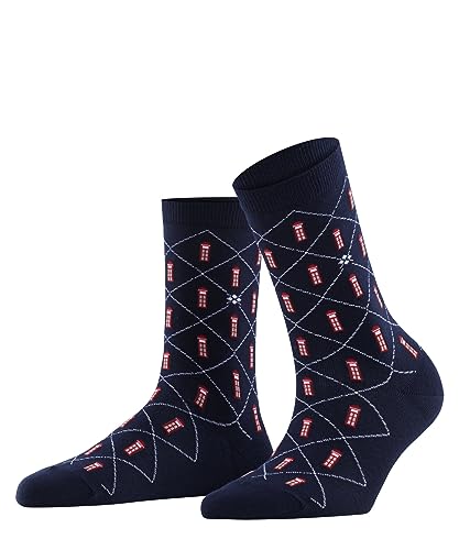 Burlington Damen Socken Phone Booth W So Baumwolle gemustert 1 Paar, Blau Marine 6120, 36-41 von Burlington