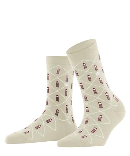 Burlington Damen Socken Phone Booth W SO Baumwolle gemustert 1 Paar, Beige (Gravel 4840), 36-41 von Burlington