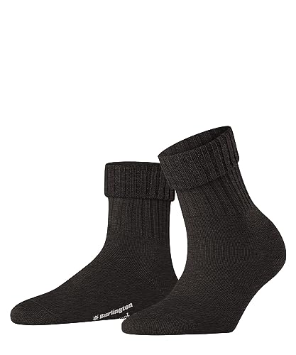 Burlington Damen Socken Plymouth Wolle einfarbig 1 Paar, Braun (Dark Brown 5235), 36-41 von Burlington