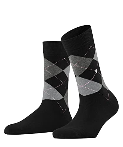 Burlington Damen Socken Queen W SO Baumwolle gemustert 1 Paar, Schwarz (Black-Aqua 3012) neu - umweltfreundlich, 41-45 von Burlington