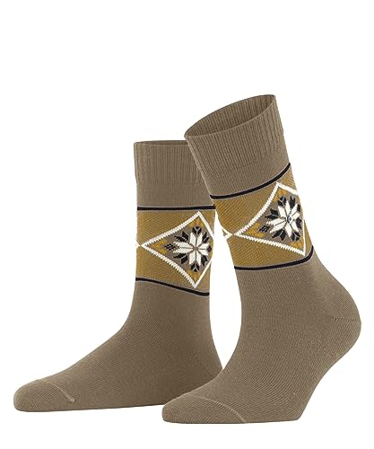 Burlington Damen Socken Retro Ski Schurwolle gemustert 1 Paar, Braun (Camel 5038), 36-41 von Burlington