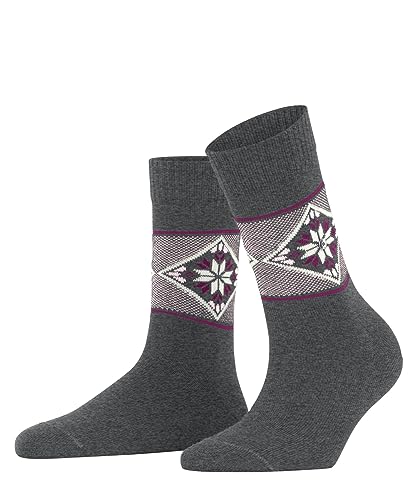 Burlington Damen Socken Retro Ski Schurwolle gemustert 1 Paar, Grau (Dark Grey 3070), 36-41 von Burlington