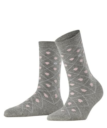 Burlington Damen Socken Seashell W SO Baumwolle gemustert 1 Paar, Grau (Light Grey 3400), 36-41 von Burlington