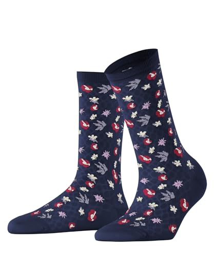 Burlington Damen Socken Sweet Bloom W SO Baumwolle gemustert 1 Paar, Blau (Royal Blue 6000), 36-41 von Burlington