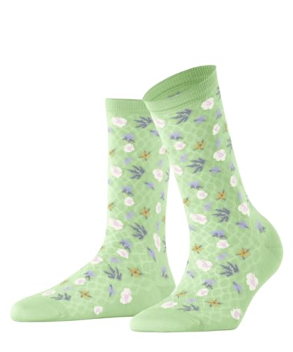 Burlington Damen Socken Sweet Bloom W SO Baumwolle gemustert 1 Paar, Grün (Peppermint 7663), 36-41 von Burlington