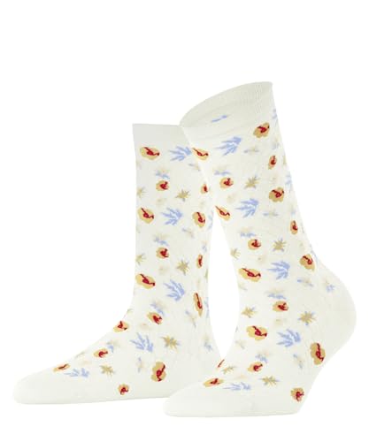 Burlington Damen Socken Sweet Bloom W SO Baumwolle gemustert 1 Paar, Weiß (Off-White 2040), 36-41 von Burlington