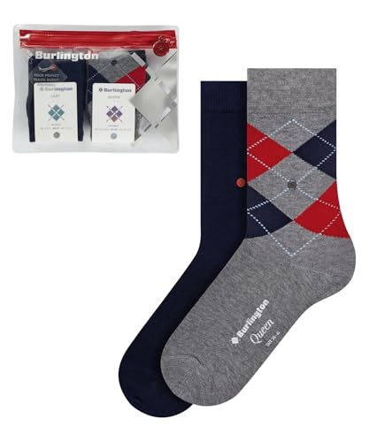 Burlington Damen Socken Travel Pouch 2-Pack W SO Baumwolle gemustert 2 Paar, Mehrfarbig (Sortiment 0020), 36-41 von Burlington