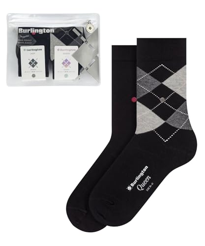 Burlington Damen Socken Travel Pouch 2-Pack W SO Baumwolle gemustert 2 Paar, Mehrfarbig (Sortiment 0030), 36-41 von Burlington