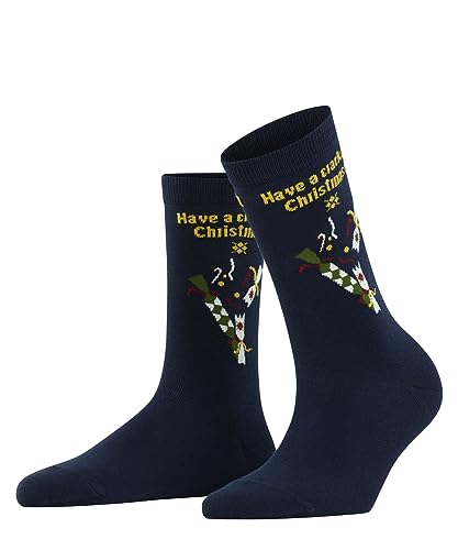 Burlington Damen Socken X-Mas Cracker Baumwolle gemustert 1 Paar, Blau (Marine 6120), 36-41 von Burlington