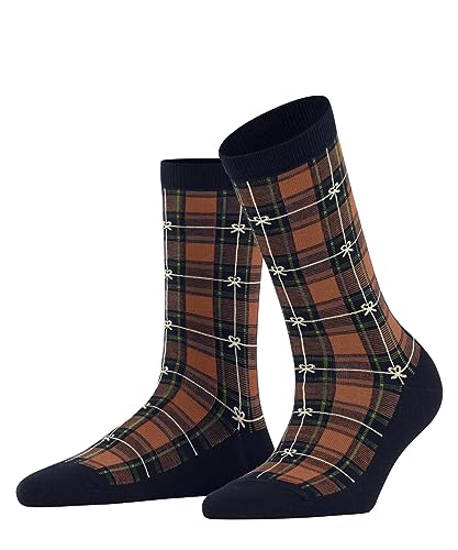 Burlington Women's X-Mas Tartan W SO Cotton Patterned 1 Pair Socks, Blue (Marine 6120), 3.5-7 von Burlington