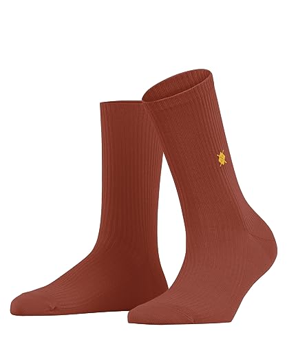 Burlington Damen Socken York Biologische Baumwolle einfarbig 1 Paar, Orange (Ziegel 8095), 36-41 von Burlington