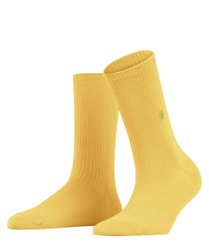 Burlington Damen Socken York W SO Baumwolle einfarbig 1 Paar, Gelb (Sun 1312), 36-41 von Burlington