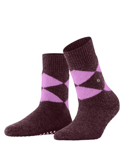 Burlington Damen Stoppersocken Cosy Argyle W HP Wolle rutschhemmende Noppen 1 Paar, Lila (Garnet 8185), 36-41 von Burlington
