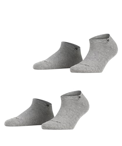 Burlington Damen Sneakersocken Everyday Sneaker 2-Pack W SN Baumwolle kurz einfarbig 2 Paar, Grau (Light Grey 3400), 36-41 von Burlington