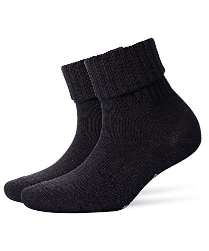 Burlington Damen Socken Plymouth W SO Wolle einfarbig 1 Paar, Grau (Anthracite Melange 3080), 36-41 von Burlington