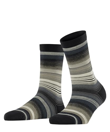 Burlington Damen Socken Stripe W SO Baumwolle gemustert 1 Paar, Schwarz (Black 3000), 36-41 von Burlington