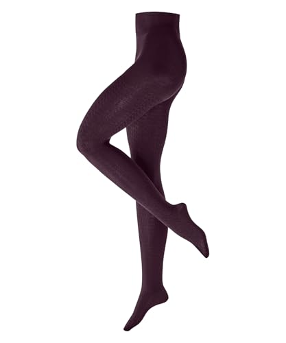 Burlington Damen Strumpfhose Cosy Cottage W Ti Baumwolle Wolle gemustert 1 Stück, Rot Merlot 8005, 42-44 von Burlington