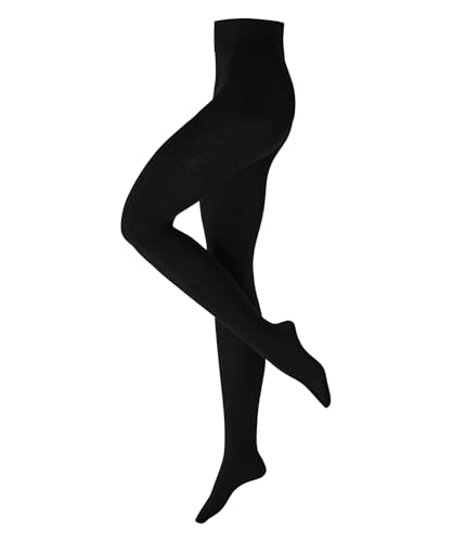 Burlington Damen Strumpfhose Cosy Cottage W Ti Baumwolle Wolle gemustert 1 Stück, Schwarz Black 3000, 36-38 von Burlington