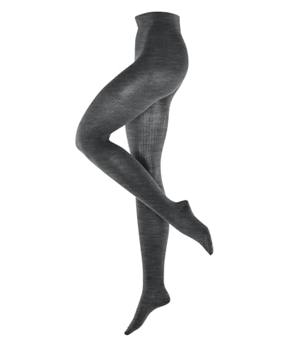 Burlington Damen Strumpfhose Rib Couture W Ti Wolle einfarbig 1 Stück, Grau Dark Grey 3070, 36-38 von Burlington