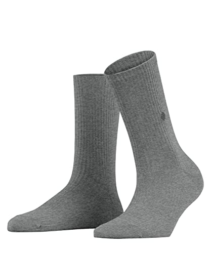 Burlington Damen Socken York W SO Baumwolle einfarbig 1 Paar, Grau (Light Grey 3400), 36-41 von Burlington