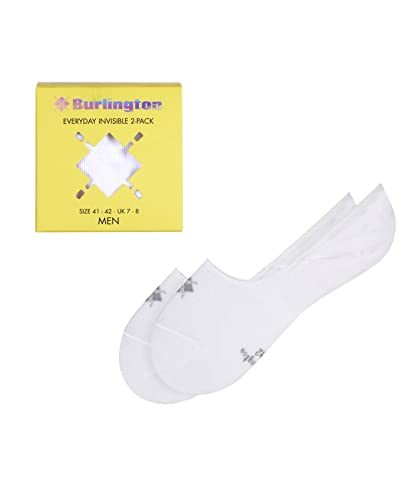 Burlington Herren Füßlinge Everyday 2-Pack Box M IN Baumwolle unsichtbar einfarbig 2 Paar, Weiß (White 2000) neu - umweltfreundlich, 39-40 von Burlington