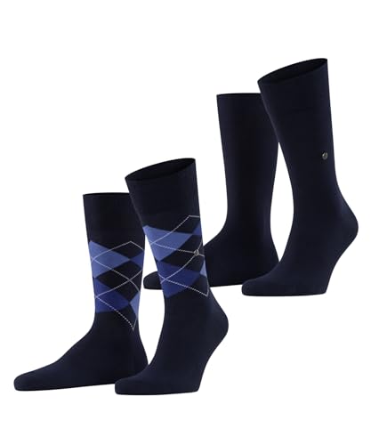 Burlington Herren Socken Everyday Mix Multipack M So Baumwolle gemustert 2 Paar, Blau Marine 6121, 40-46 von Burlington