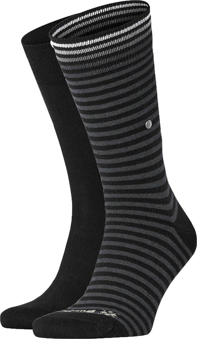 Burlington Everyday 2-Pack Streifen Schwarz - Größe 40-46 von Burlington