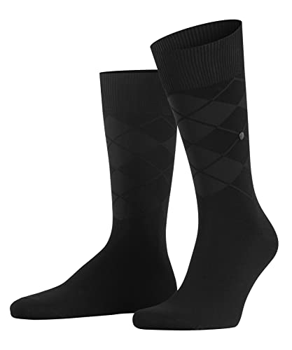 Burlington Herren Socken Black Rhomb M SO Baumwolle gemustert 1 Paar, Schwarz (Black 3000), 40-46 von Burlington