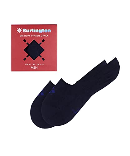 Burlington Herren Füßlinge Everyday Box Multipack M In Baumwolle unsichtbar einfarbig 2 Paar, Blau Marine 6120, 45-46 von Burlington
