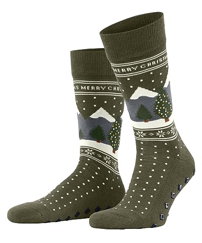 Burlington Herren Hausschuh-Socken White X-Mas M HP Baumwolle gemustert 1 Paar, Grün (Shire Green 7705), 40-46 von Burlington