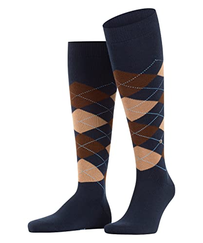 Burlington Herren Kniestrümpfe Edinburgh M Kh Wolle lang gemustert 1 Paar, Blau Navy 6143-O, 40-46 von Burlington